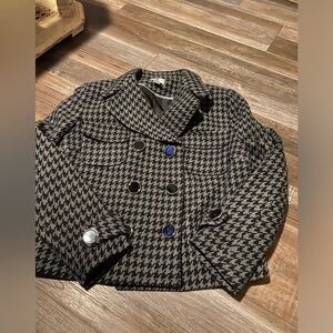 Worthington | Petite | Black and Grey Houndstooth Jacket Petite large office 120